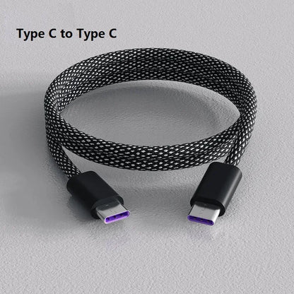 100W対応 マグネット式 USB Type-C to Type-C 急速充電ケーブル iPhone15 / Xiaomi / Samsung / MacBook / タブレット対応 USB-A to Type-C データ転送・充電ケーブル